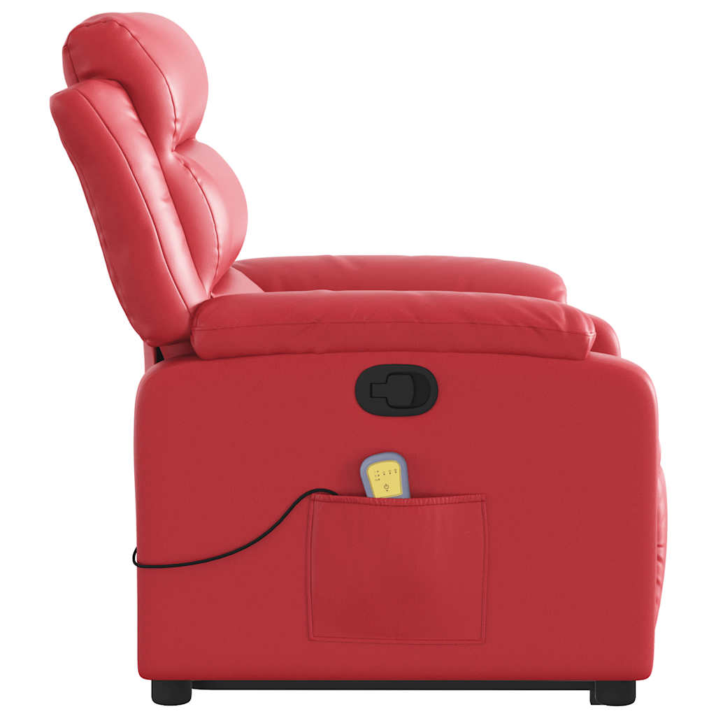 vidaXL Massagesessel mit Aufstehhilfe Rot Kunstleder