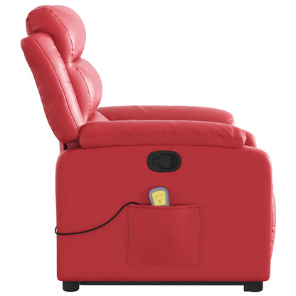 vidaXL Massagesessel mit Aufstehhilfe Rot Kunstleder