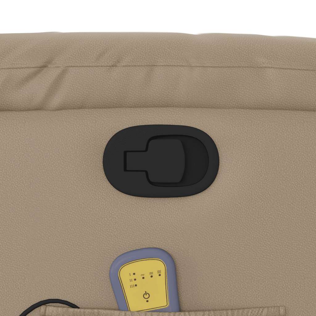 vidaXL Fauteuil de massage inclinable avec fonction de levage Cappuccino Similicuir