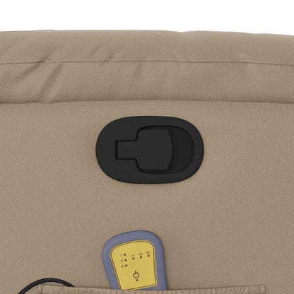 vidaXL Fauteuil de massage inclinable avec fonction de levage Cappuccino Similicuir