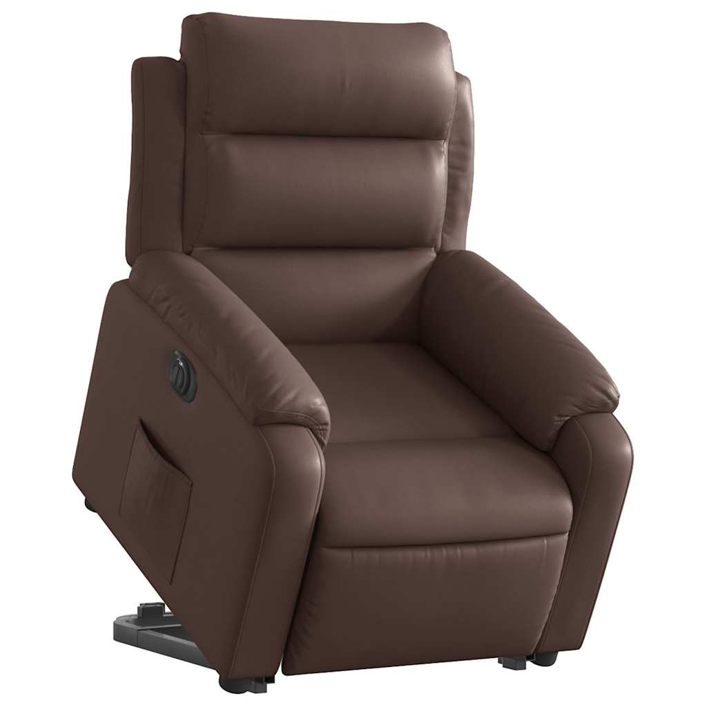 vidaXL Fauteuil inclinable électrique releveur marron similicuir