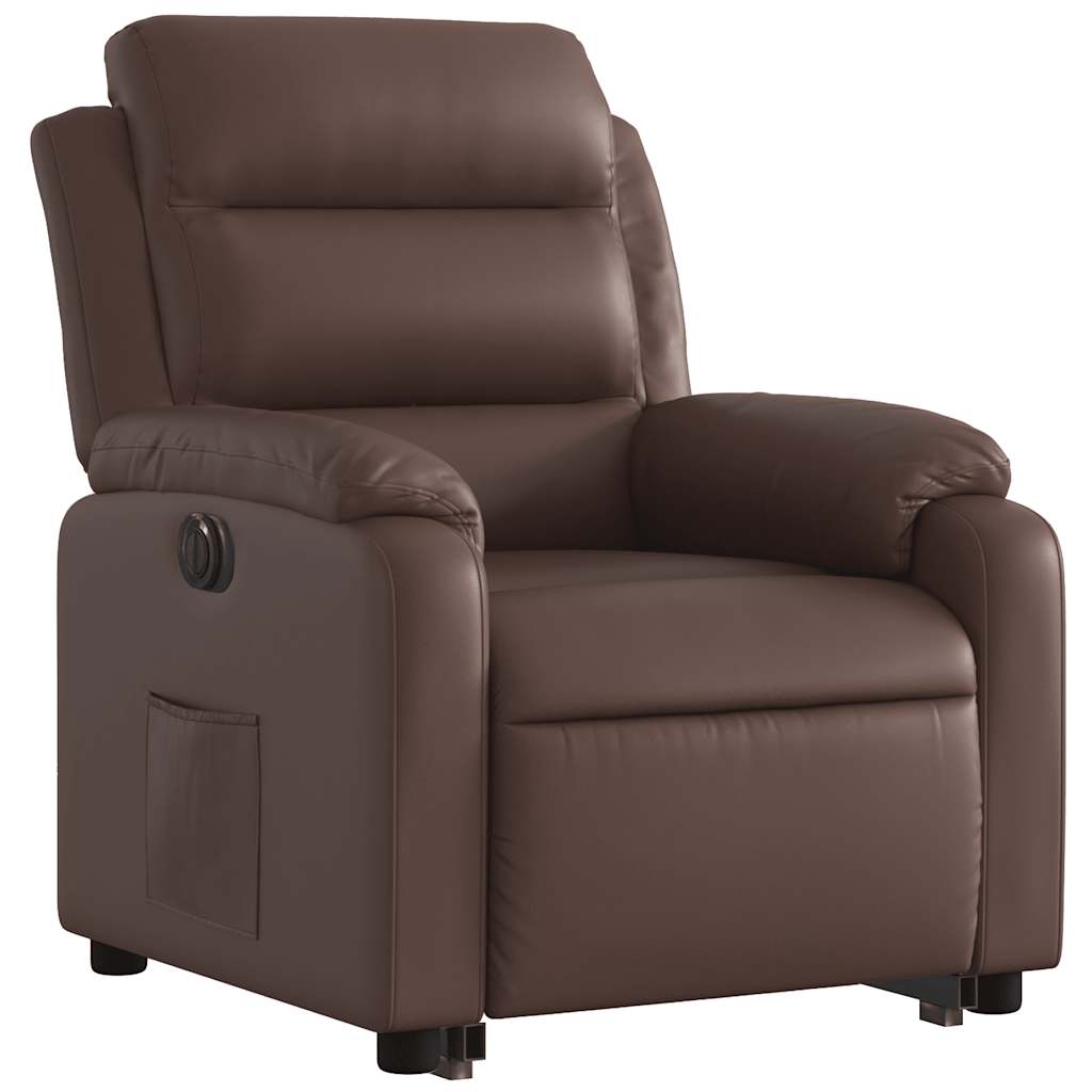 vidaXL Fauteuil inclinable électrique releveur marron similicuir