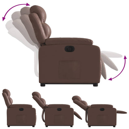 vidaXL Fauteuil inclinable électrique releveur marron similicuir