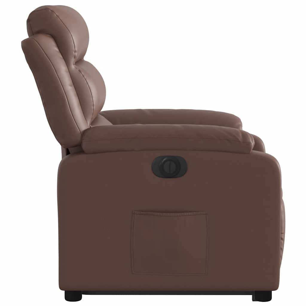 vidaXL Fauteuil inclinable électrique releveur marron similicuir