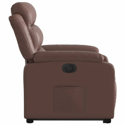 vidaXL Fauteuil inclinable électrique releveur marron similicuir