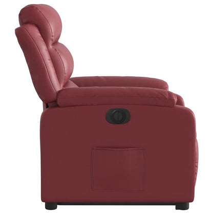 vidaXL Relaxsessel mit Aufstehhilfe Elektrisch Weinrot Kunstleder