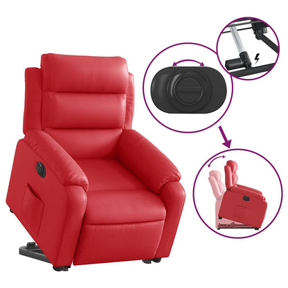 vidaXL Relaxsessel mit Aufstehhilfe Elektrisch Rot Kunstleder