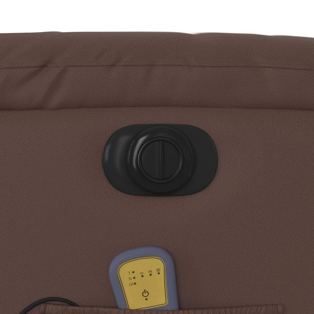 vidaXL Fauteuil de massage électrique releveur marron similicuir