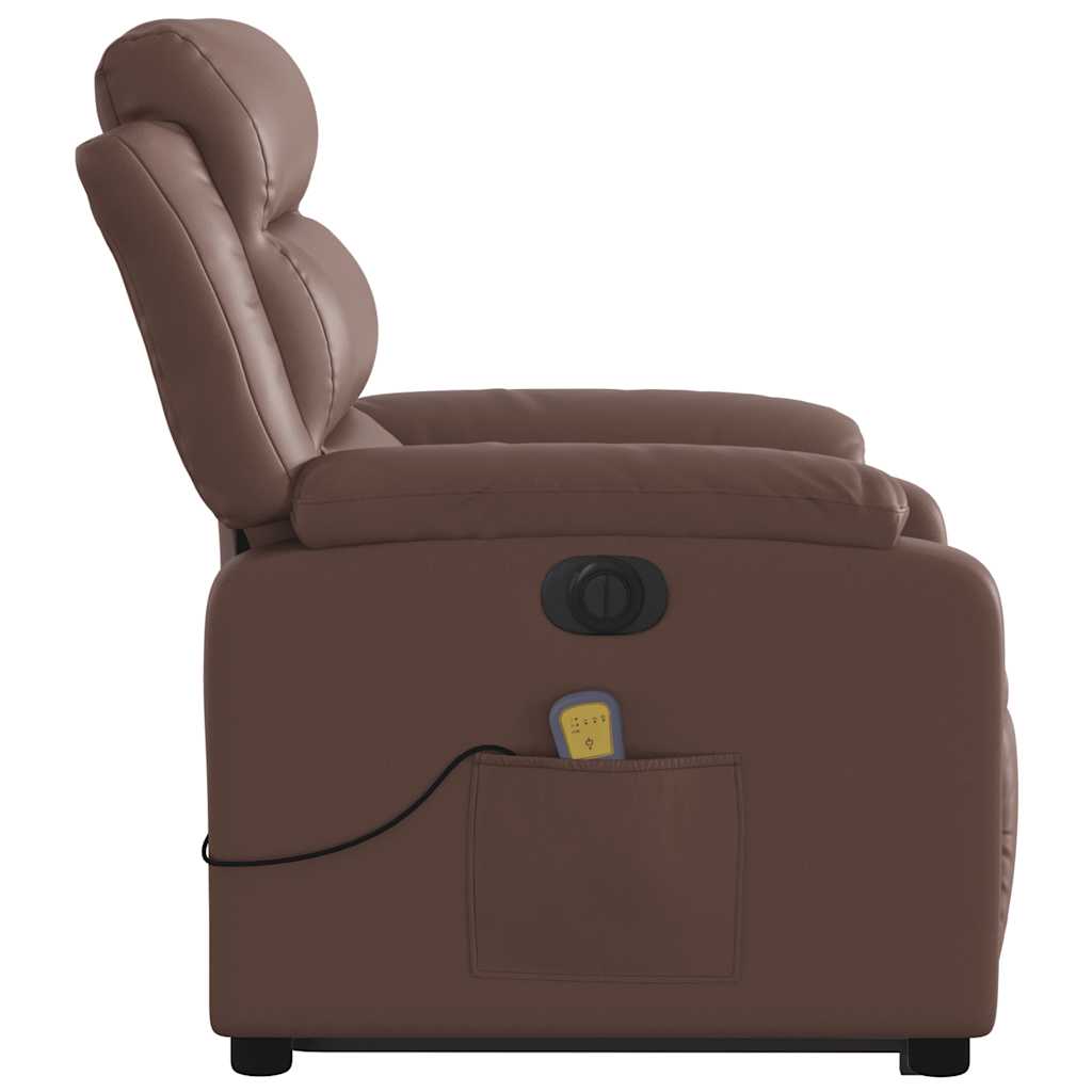 vidaXL Fauteuil de massage électrique releveur marron similicuir
