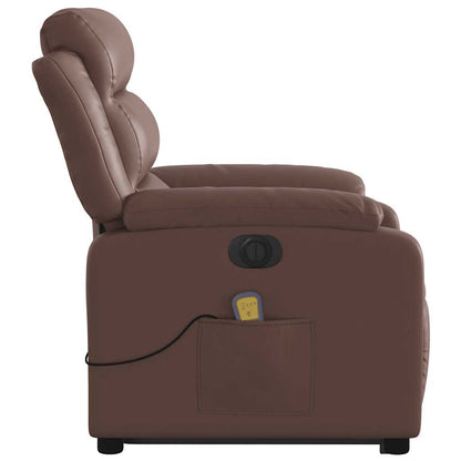 vidaXL Fauteuil de massage électrique releveur marron similicuir