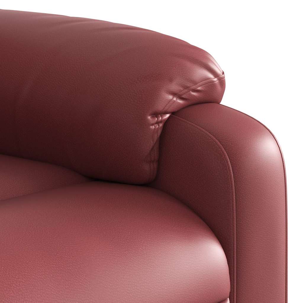vidaXL Fauteuil de massage électrique releveur en similicuir Rouge bordeaux