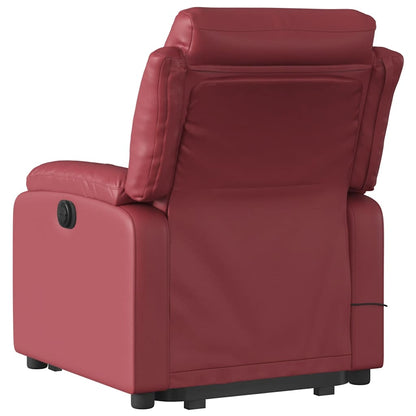 vidaXL Fauteuil de massage électrique releveur en similicuir Rouge bordeaux