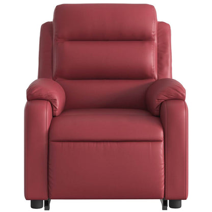 vidaXL Fauteuil de massage électrique releveur en similicuir Rouge bordeaux