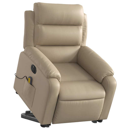 vidaXL Fauteuil de massage électrique avec fonction releveur Cappuccino Similicuir