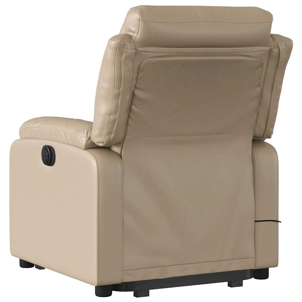 vidaXL Fauteuil de massage électrique avec fonction releveur Cappuccino Similicuir