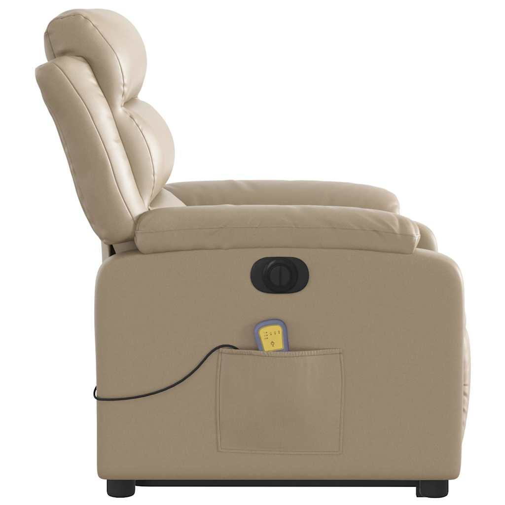vidaXL Fauteuil de massage électrique avec fonction releveur Cappuccino Similicuir