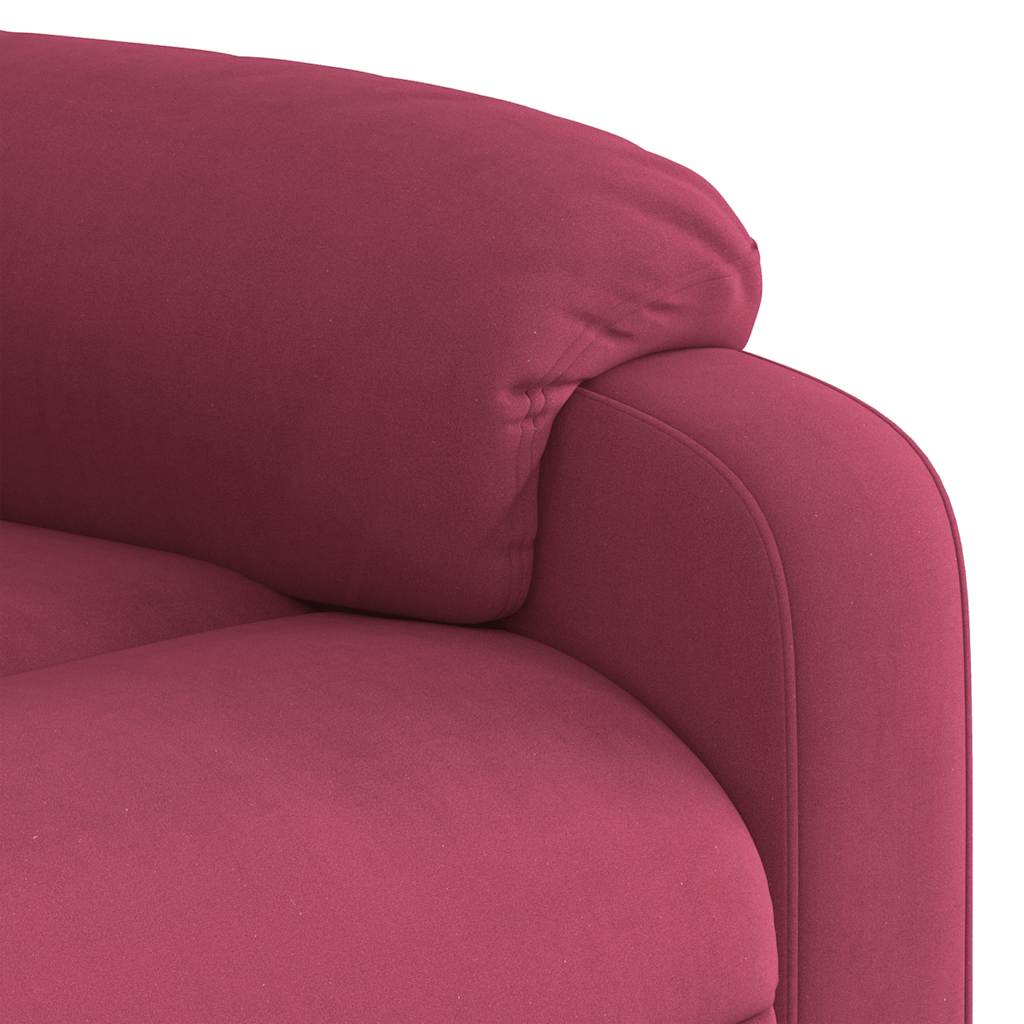 vidaXL Relaxsessel Elektrisch Weinrot Samt