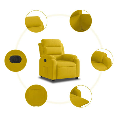 vidaXL Relaxsessel Elektrisch Gelb Samt