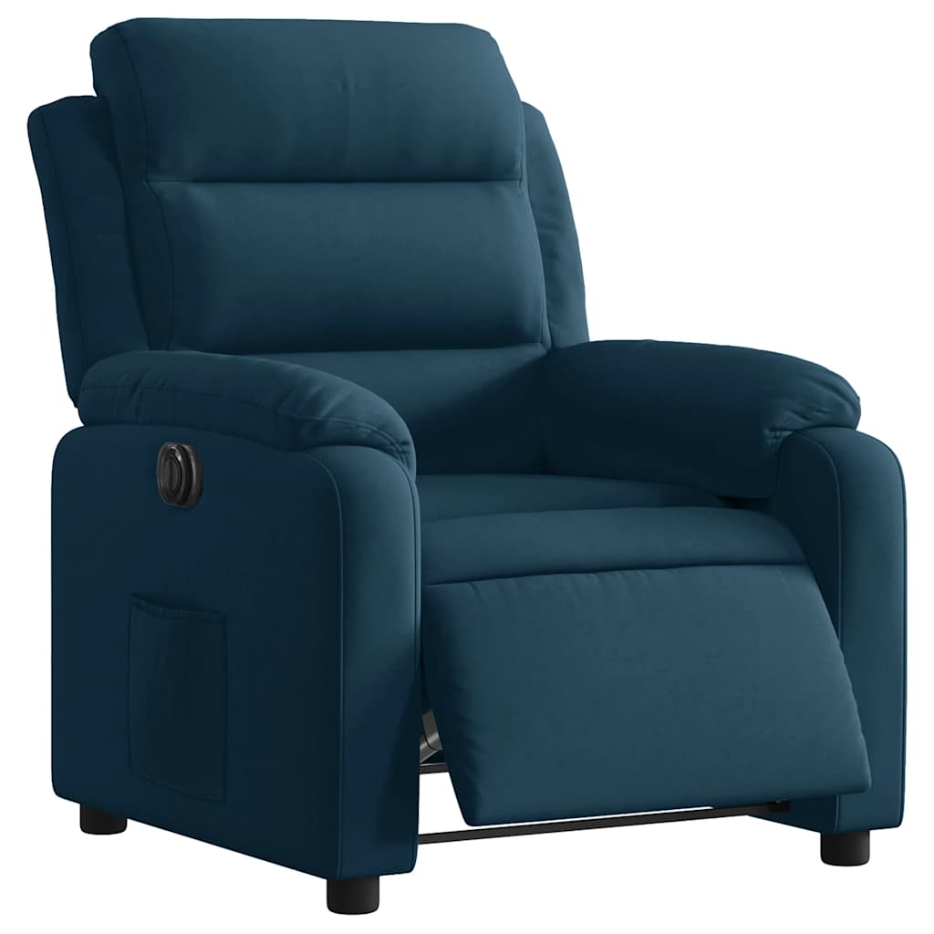 vidaXL Relaxsessel Elektrisch Blau Samt