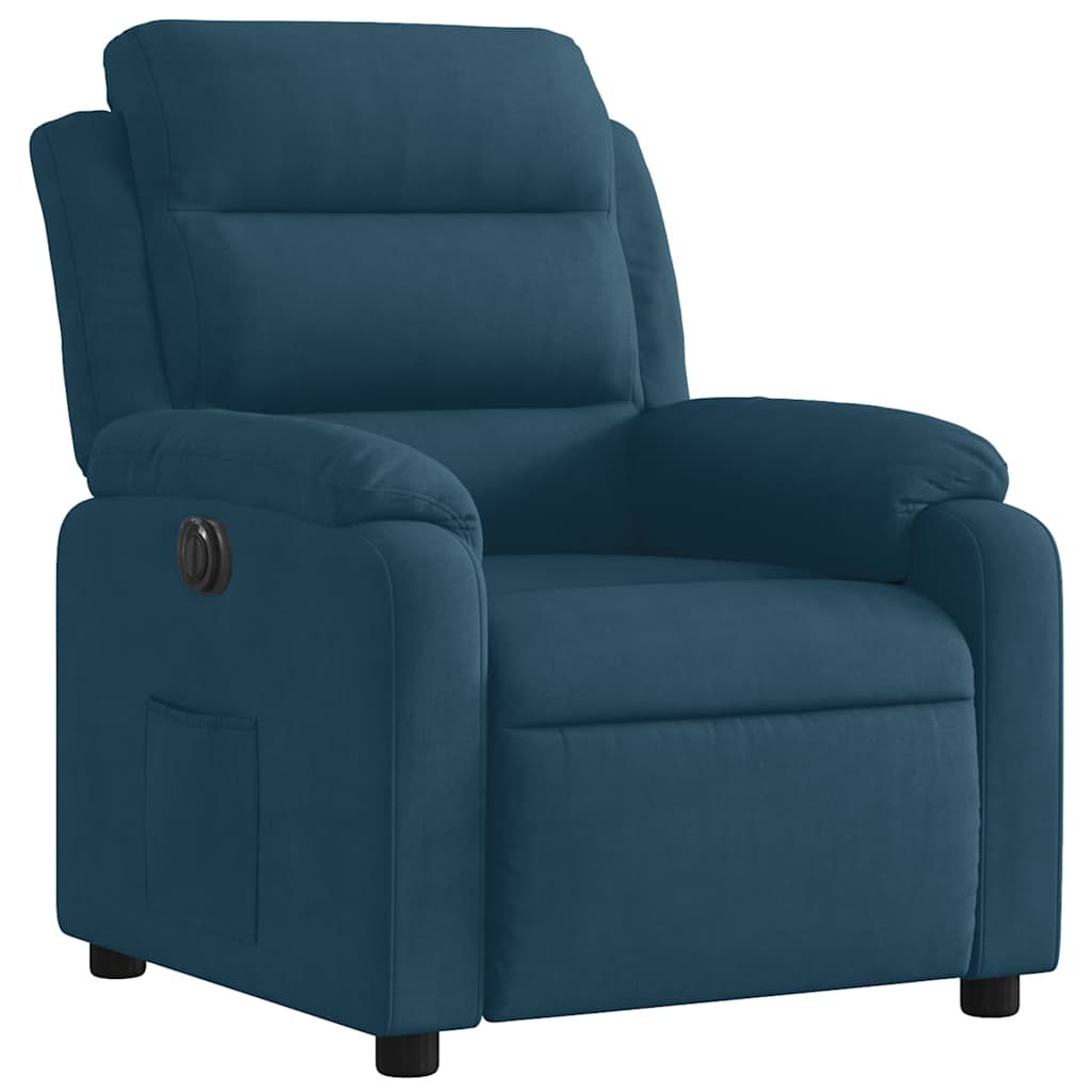 vidaXL Relaxsessel Elektrisch Blau Samt