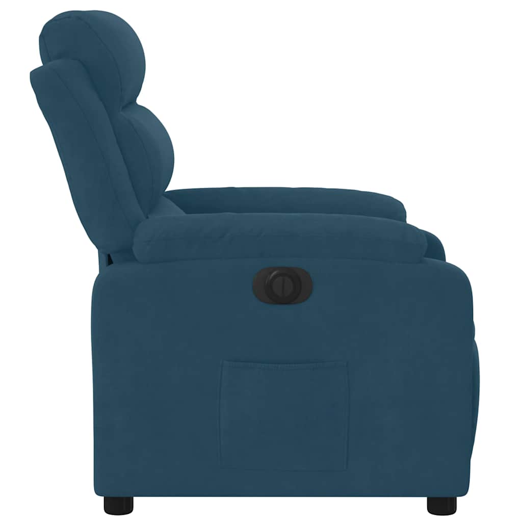 vidaXL Relaxsessel Elektrisch Blau Samt