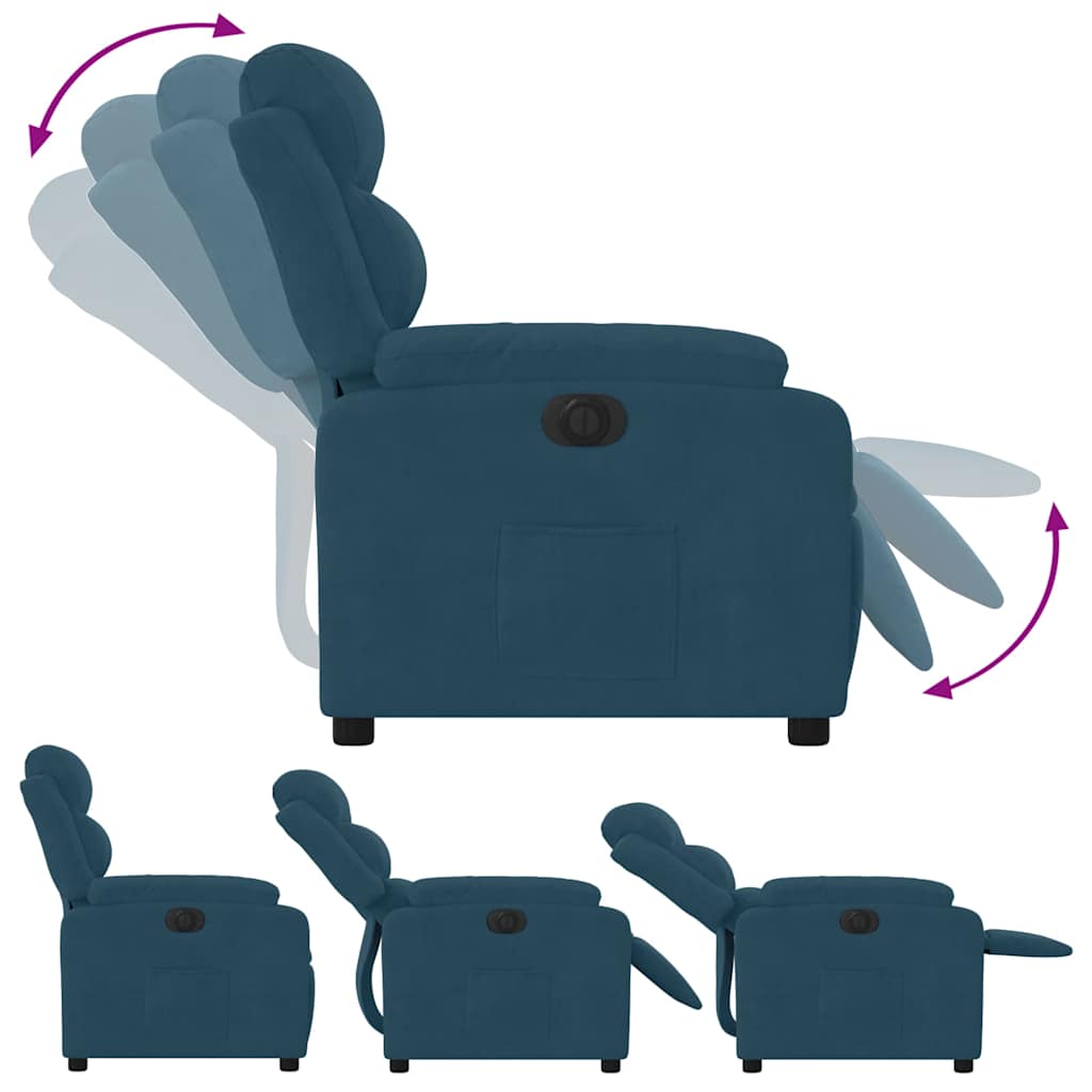 vidaXL Relaxsessel Elektrisch Blau Samt