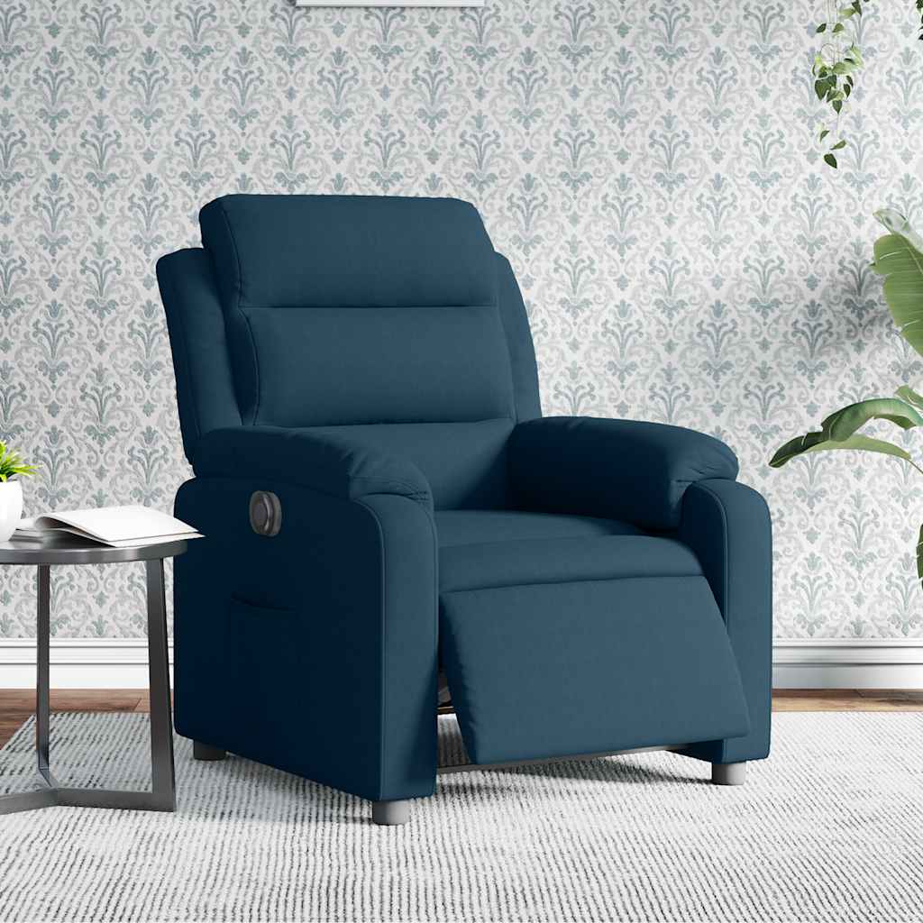 vidaXL Relaxsessel Elektrisch Blau Samt