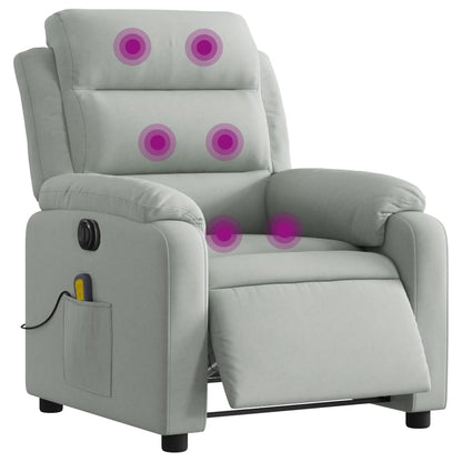 vidaXL Massagesessel Elektrisch Hellgrau Samt