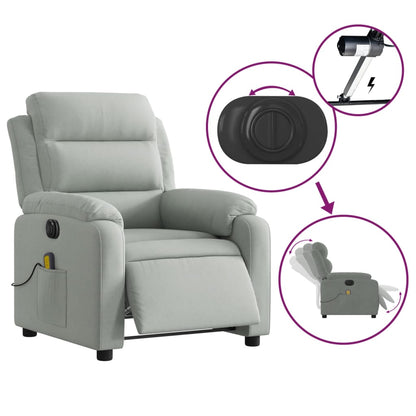 vidaXL Massagesessel Elektrisch Hellgrau Samt