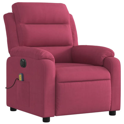 vidaXL Massagesessel Elektrisch Weinrot Samt