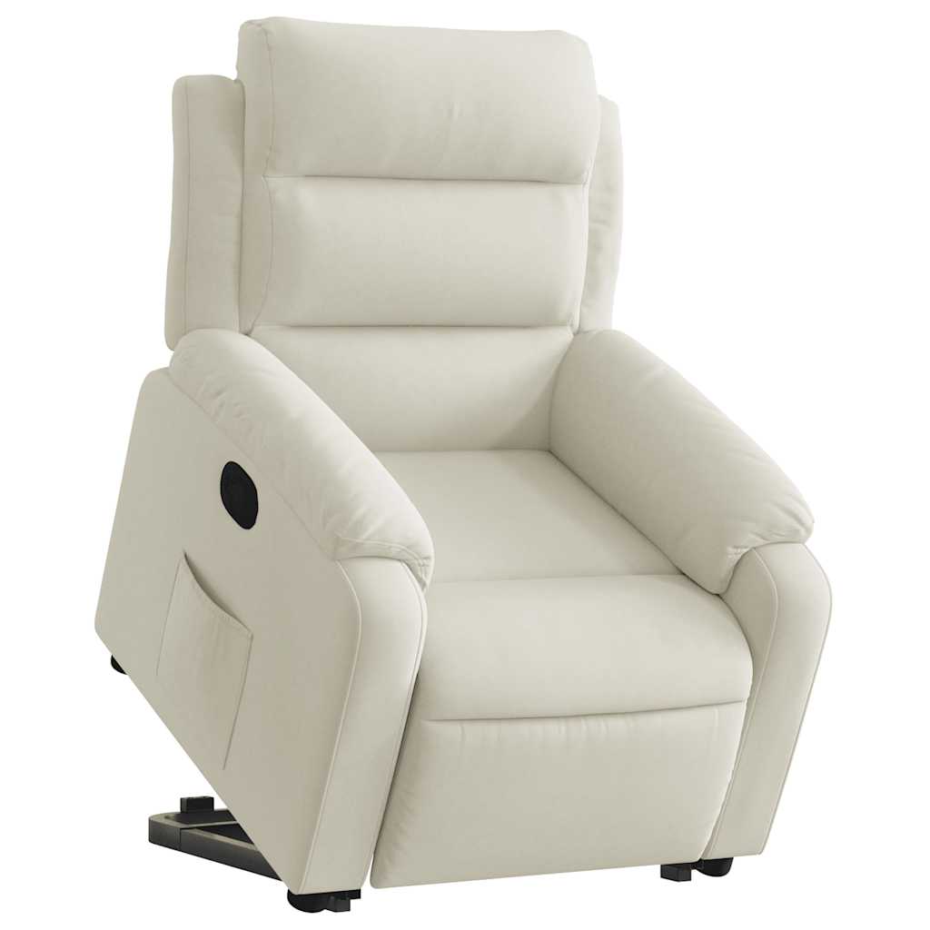 vidaXL Fauteuil relax releveur crème velours