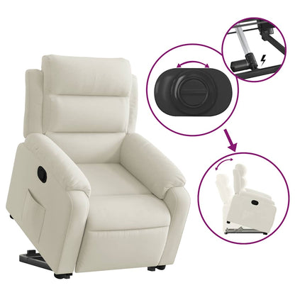vidaXL Fauteuil relax releveur crème velours
