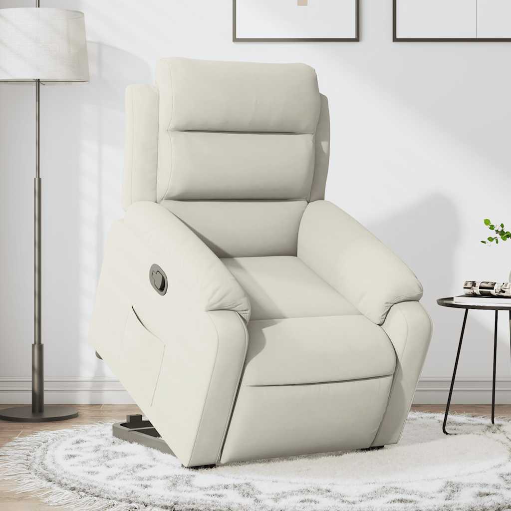 vidaXL Fauteuil relax releveur crème velours