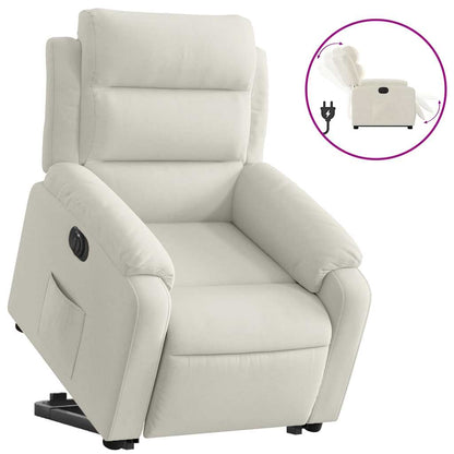 vidaXL Fauteuil releveur électrique crème velours