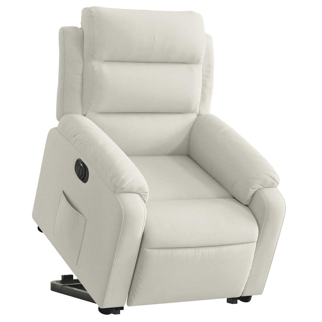 vidaXL Fauteuil releveur électrique crème velours