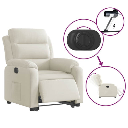 vidaXL Fauteuil releveur électrique crème velours
