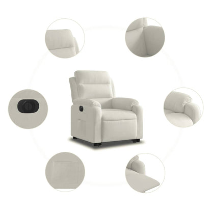 vidaXL Fauteuil releveur électrique crème velours