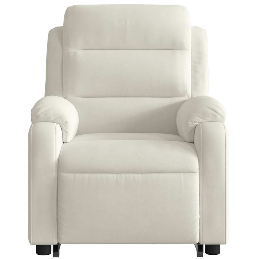 vidaXL Fauteuil releveur électrique crème velours