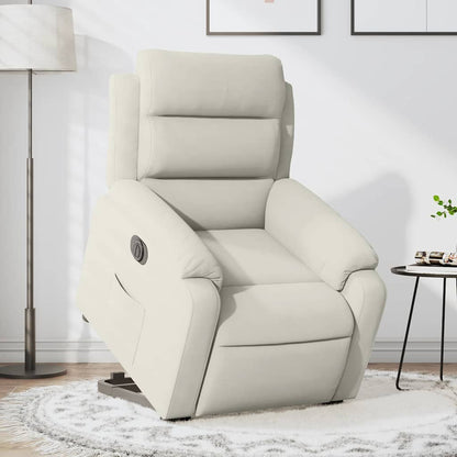 vidaXL Fauteuil releveur électrique crème velours