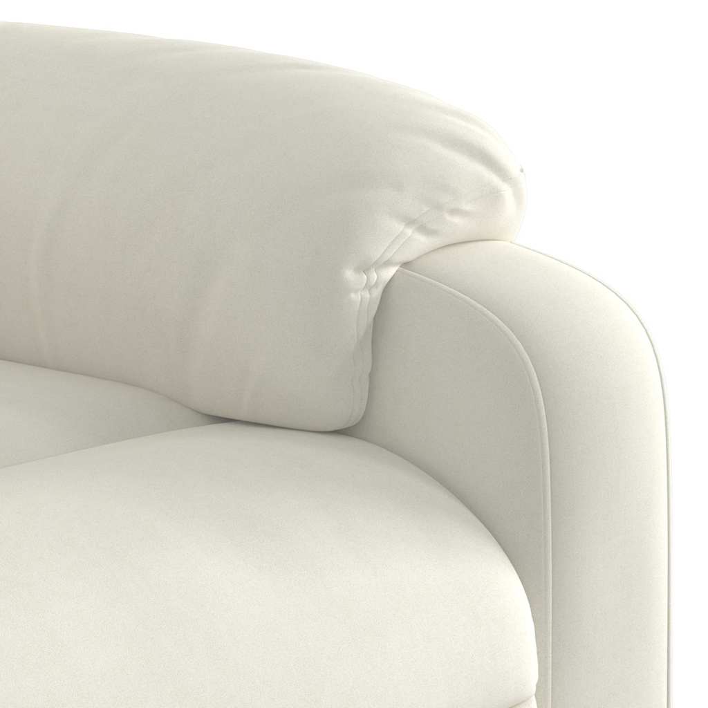 vidaXL Fauteuil de massage inclinable et releveur électrique Crème Velours