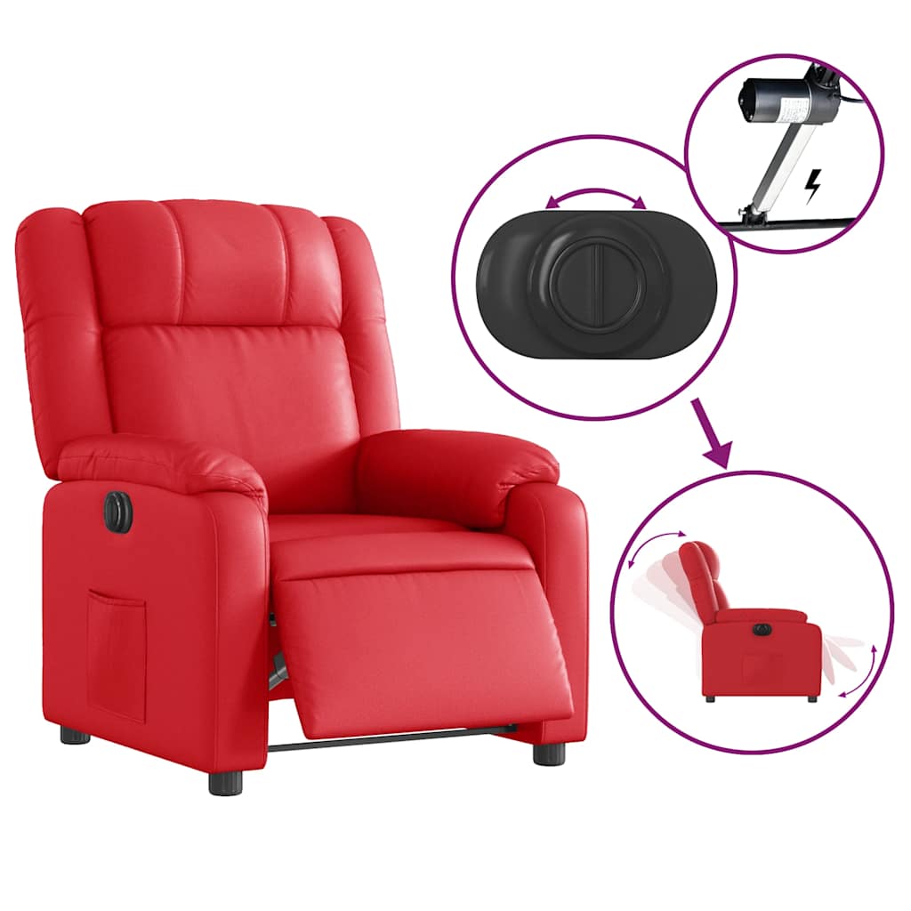 vidaXL Relaxsessel Elektrisch Rot Kunstleder