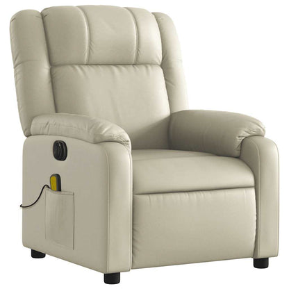 vidaXL Fauteuil de massage électrique Crème Similicuir