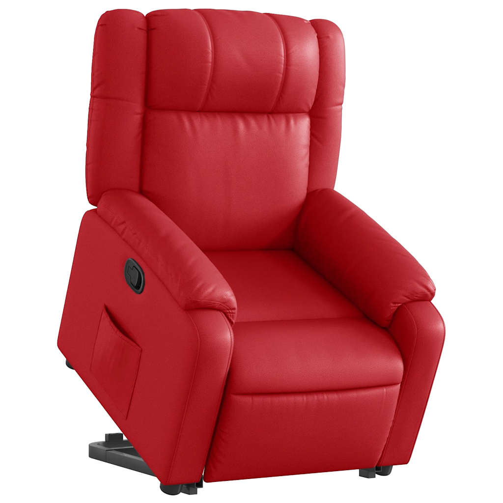 vidaXL Relaxsessel mit Aufstehhilfe Rot Kunstleder