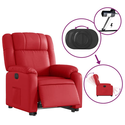 vidaXL Relaxsessel mit Aufstehhilfe Elektrisch Rot Kunstleder