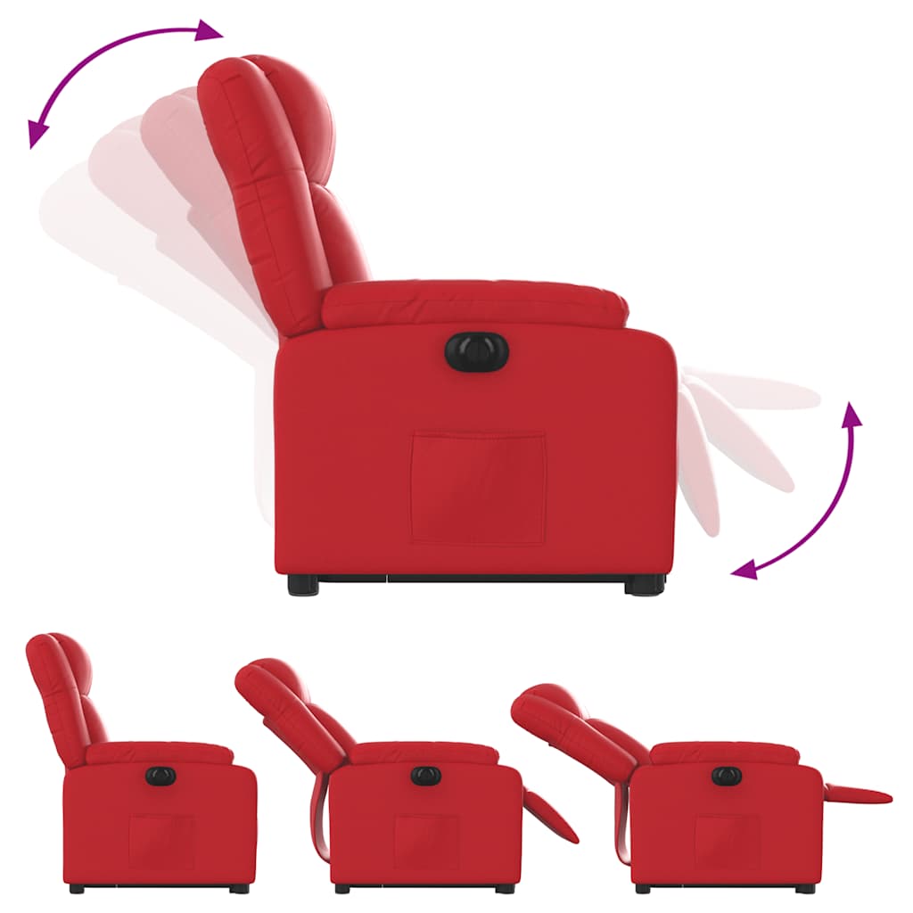 vidaXL Relaxsessel mit Aufstehhilfe Elektrisch Rot Kunstleder
