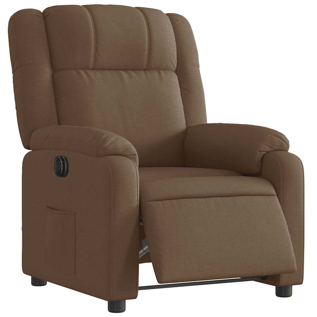 vidaXL Relaxsessel Elektrisch Braun Stoff