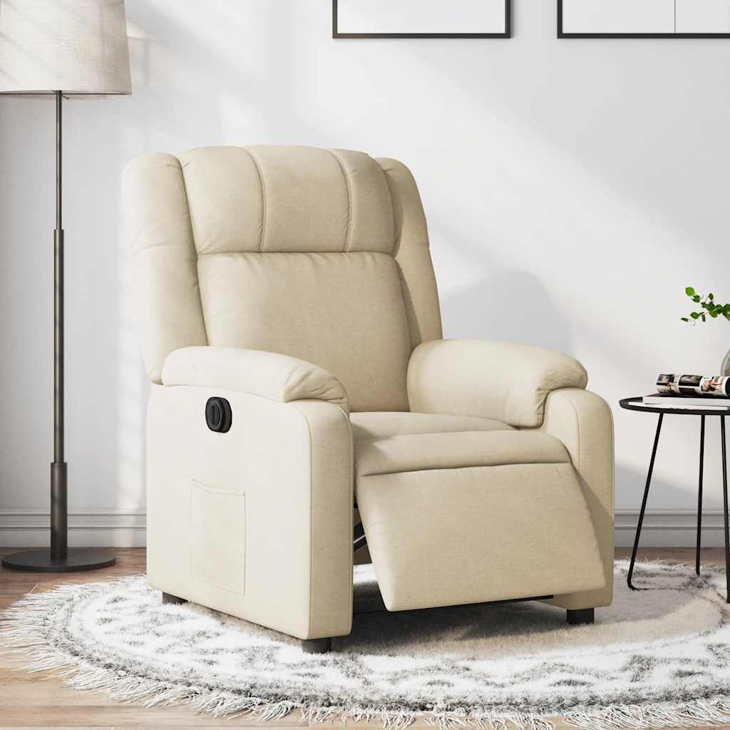 vidaXL Relaxsessel Elektrisch Creme Stoff