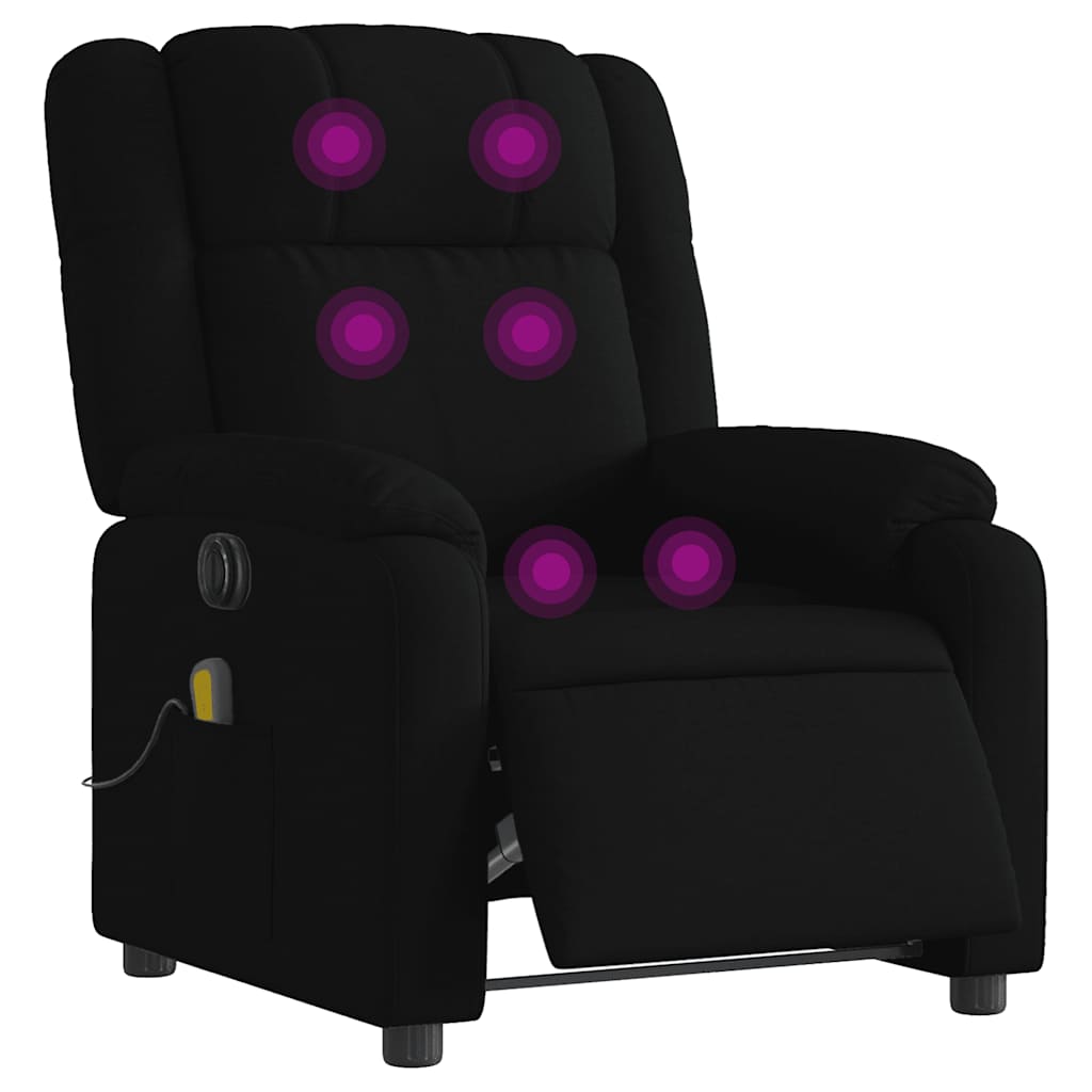vidaXL Fauteuil de massage électrique Noir Tissu