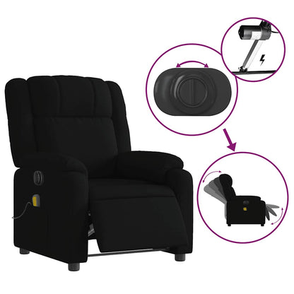 vidaXL Fauteuil de massage électrique Noir Tissu
