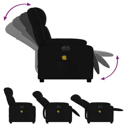 vidaXL Fauteuil de massage électrique Noir Tissu